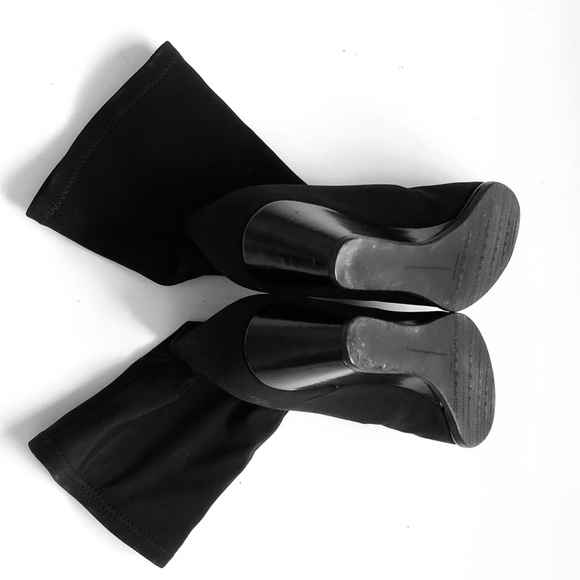 STUART WEITZMAN Black Sock Wedge Bootie Sz 6 B - Picture 8 of 16